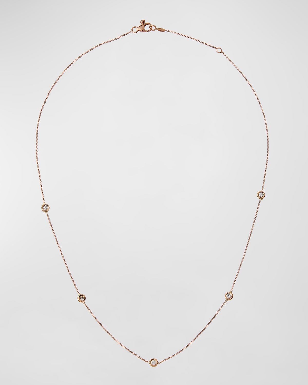 18k Gold Diamond Station Necklace