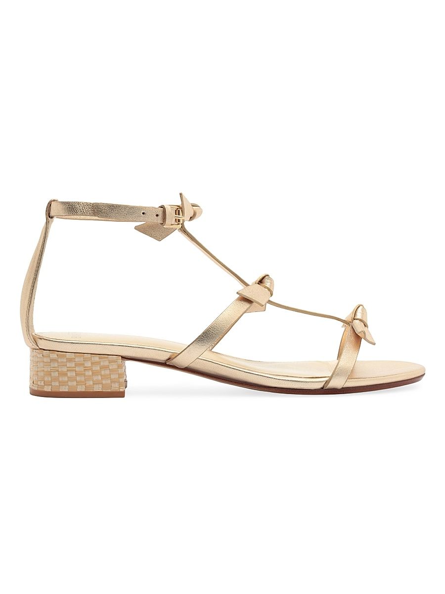 Women's Slim Lolita 30MM Leather Sandals - Golden - Size 8.5