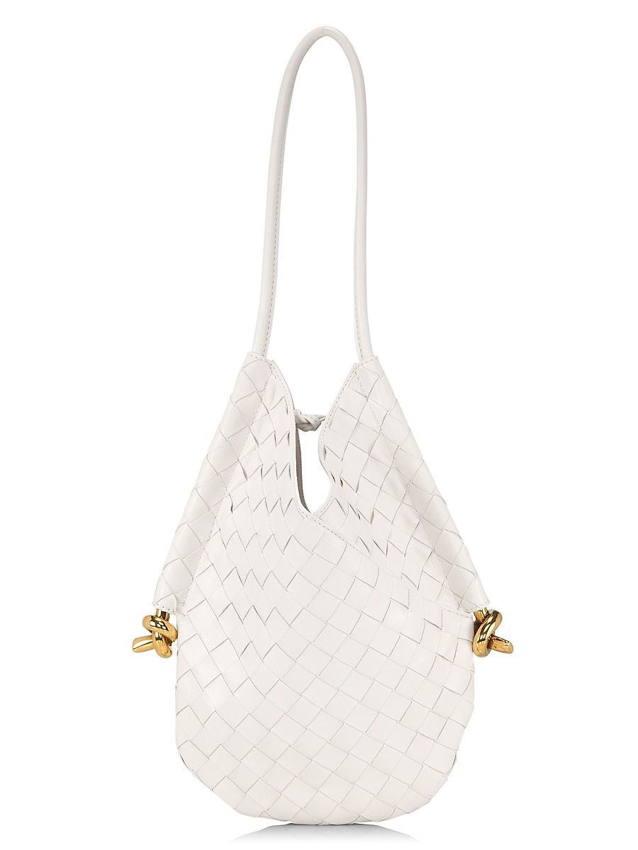 Women's Solstice Small Intrecciato Leather Shoulder Bag - White