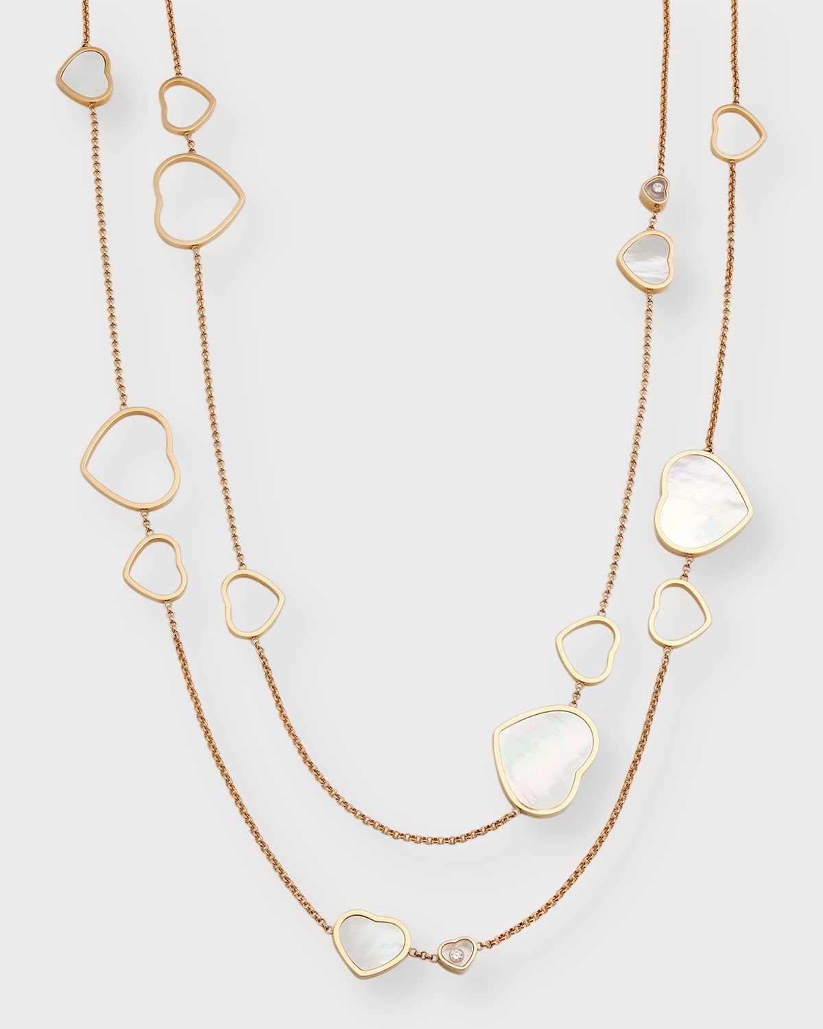 Happy Hearts 18K Rose Gold Mother-of-Pearl Station Necklace
