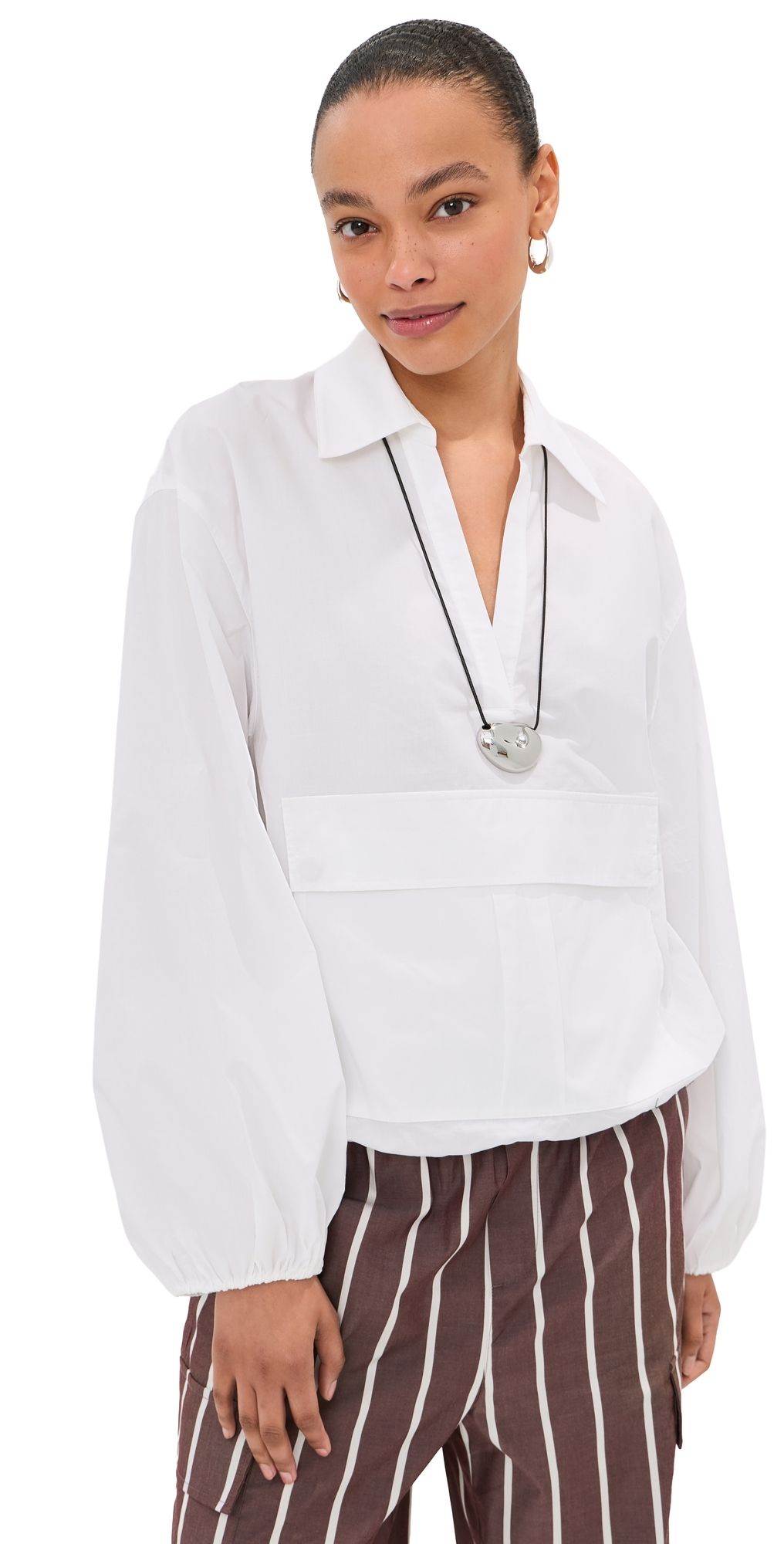 LE BOP Tate Poplin Pullover Black S