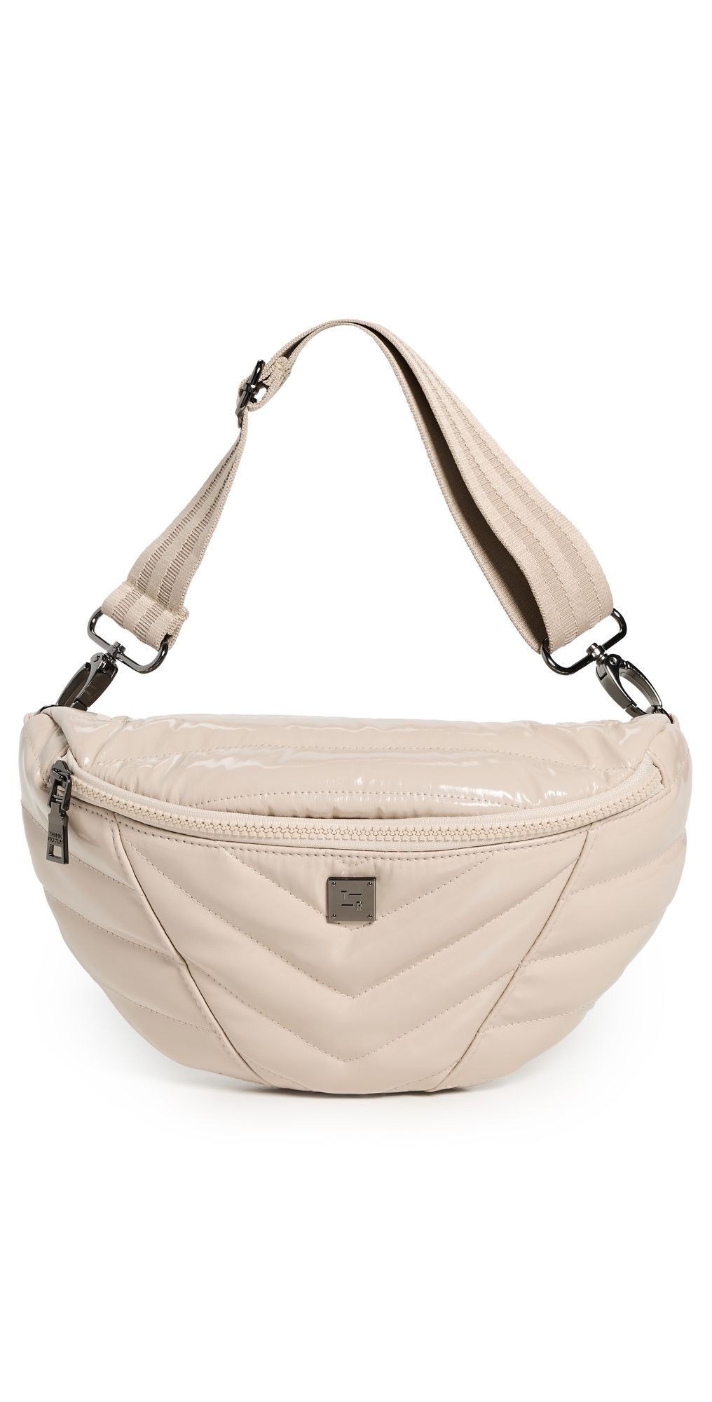 Think Royln Little Runaway Belt Bag Blonde Patent One Size