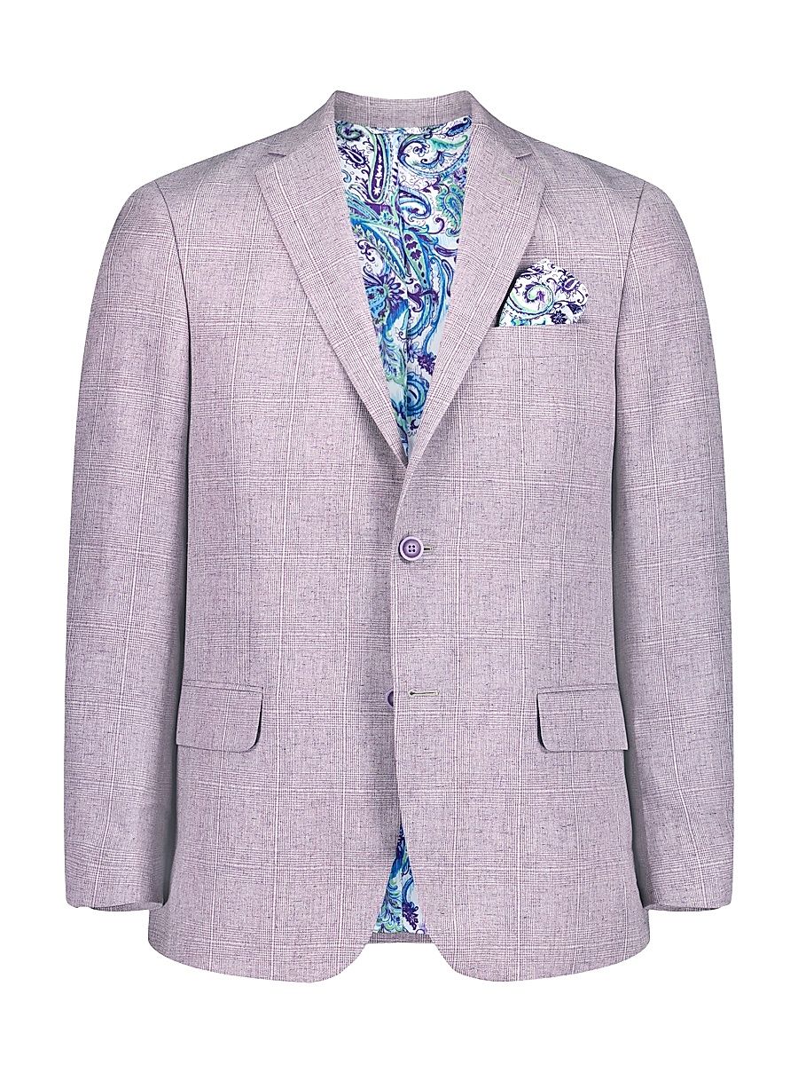 Men's Salford Plaid Woven Sport Coat - Light Purple - Size 52