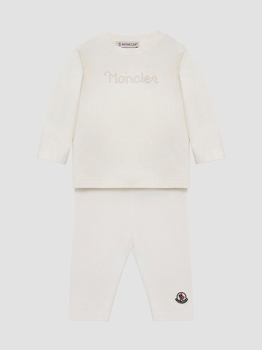 Baby's Set in Cotton - White Ivory - Size 12 Months