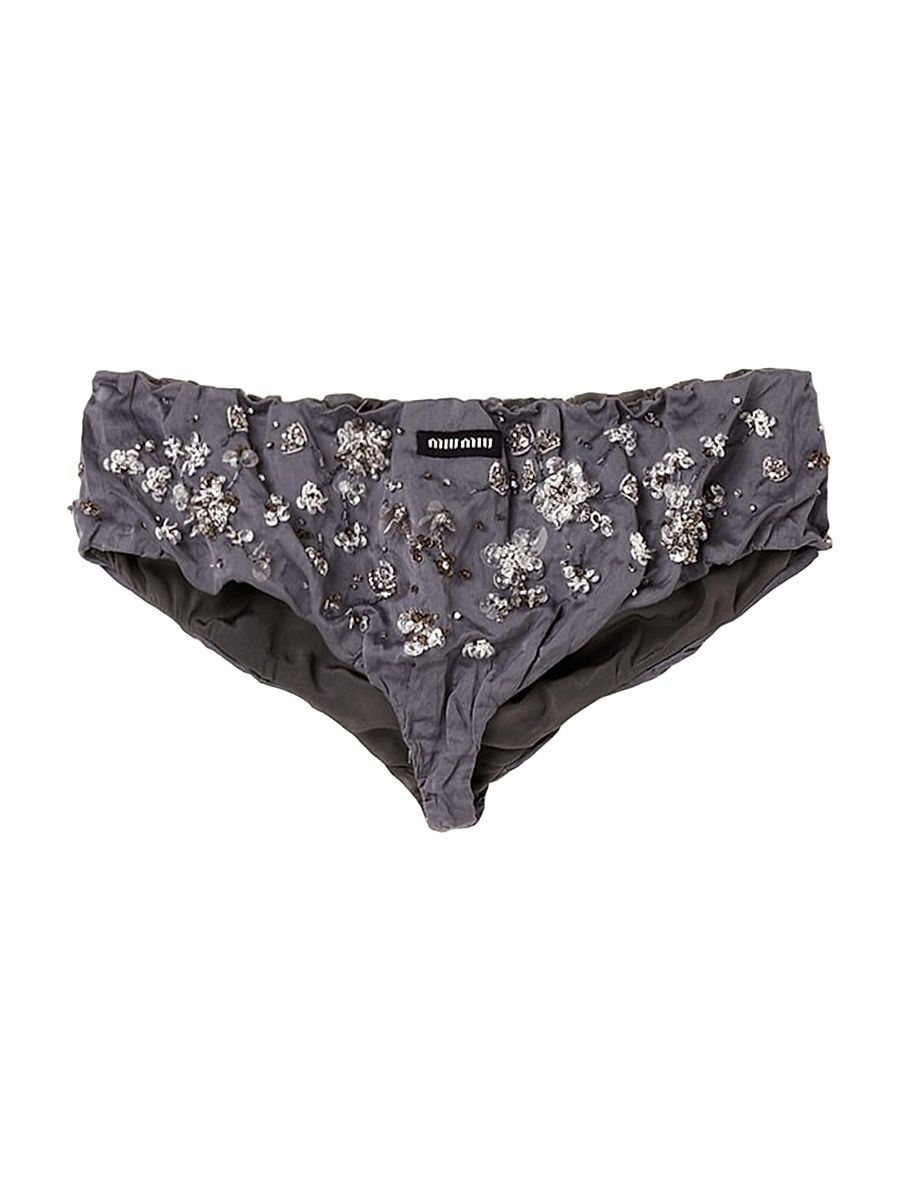 Women's Embroidered Duchesse Panty - Grey - Size 2