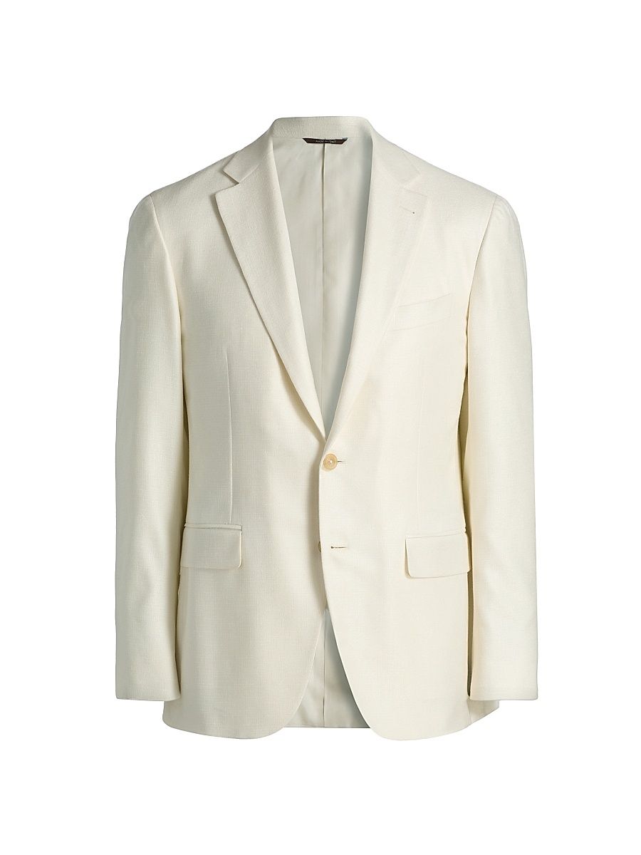 Men's Kei Silk-Cashmere Sport Coat - White - Size 42