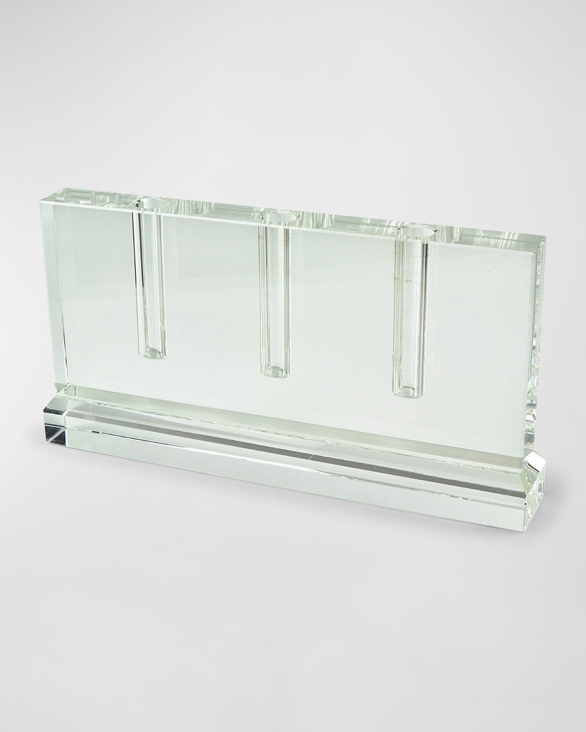 Clear Crystal 3-Hole Bud Vase