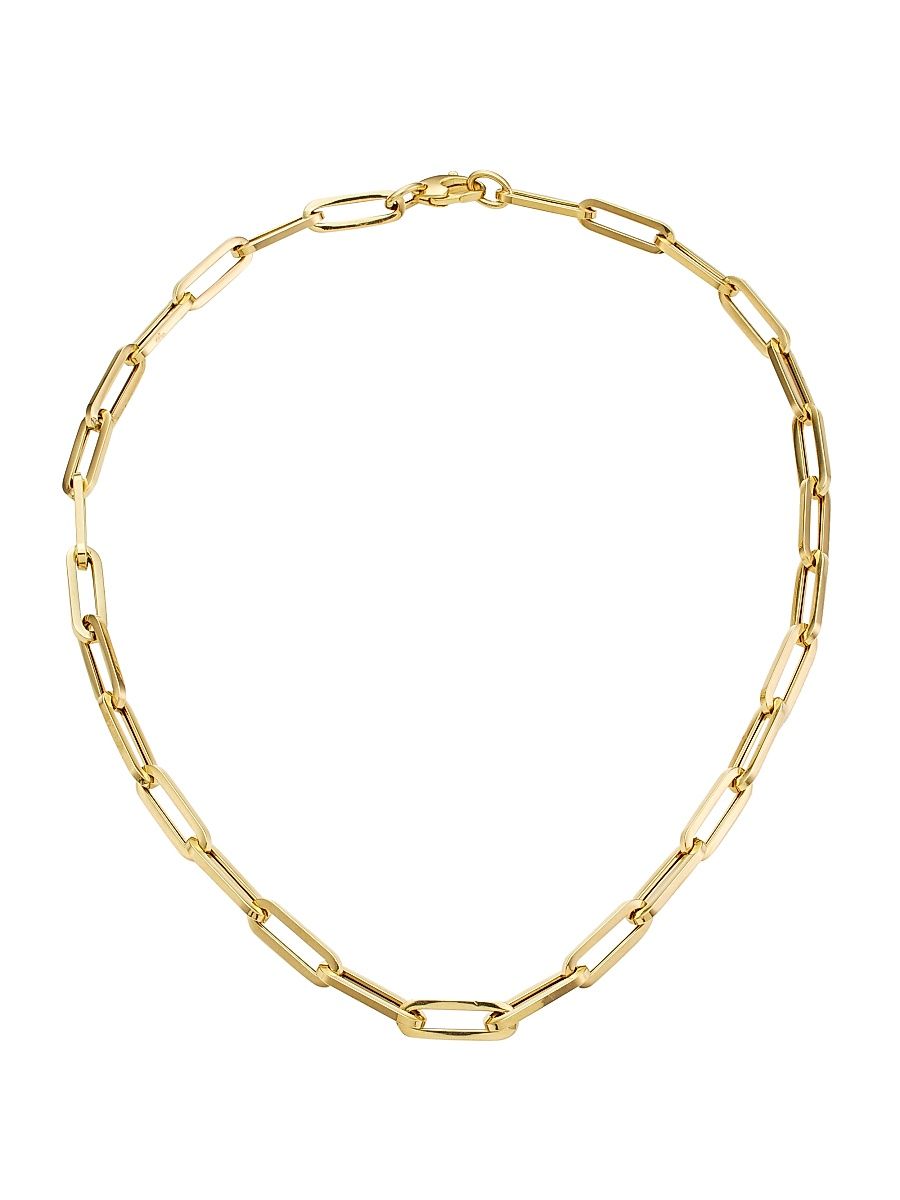 Women's 14K Yellow Gold Paper Clip Chain Necklace/6.1MM - Yellow Gold