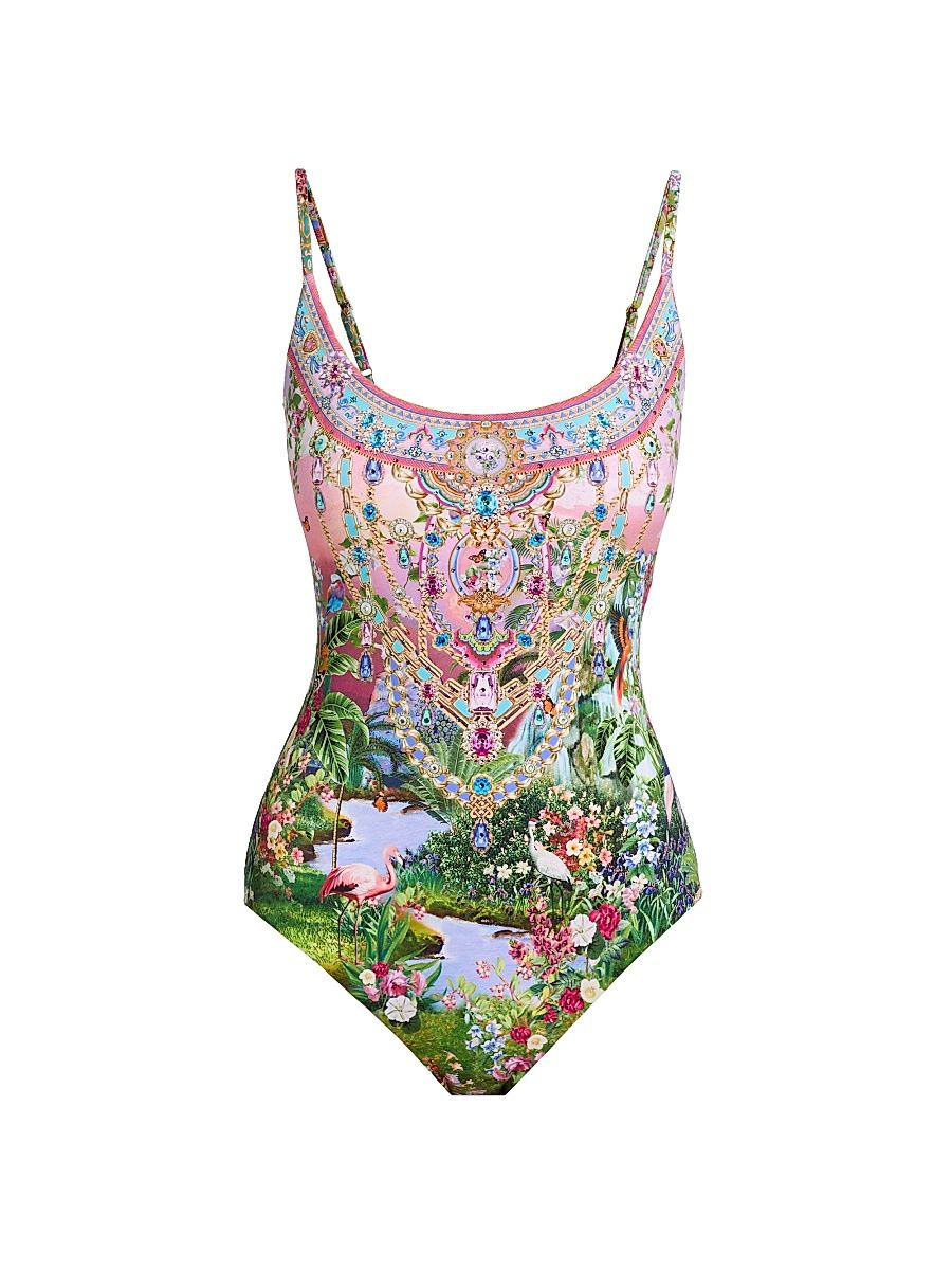 Women's Turkish Delight Scoopneck One-Piece Swimsuit - Size XS
