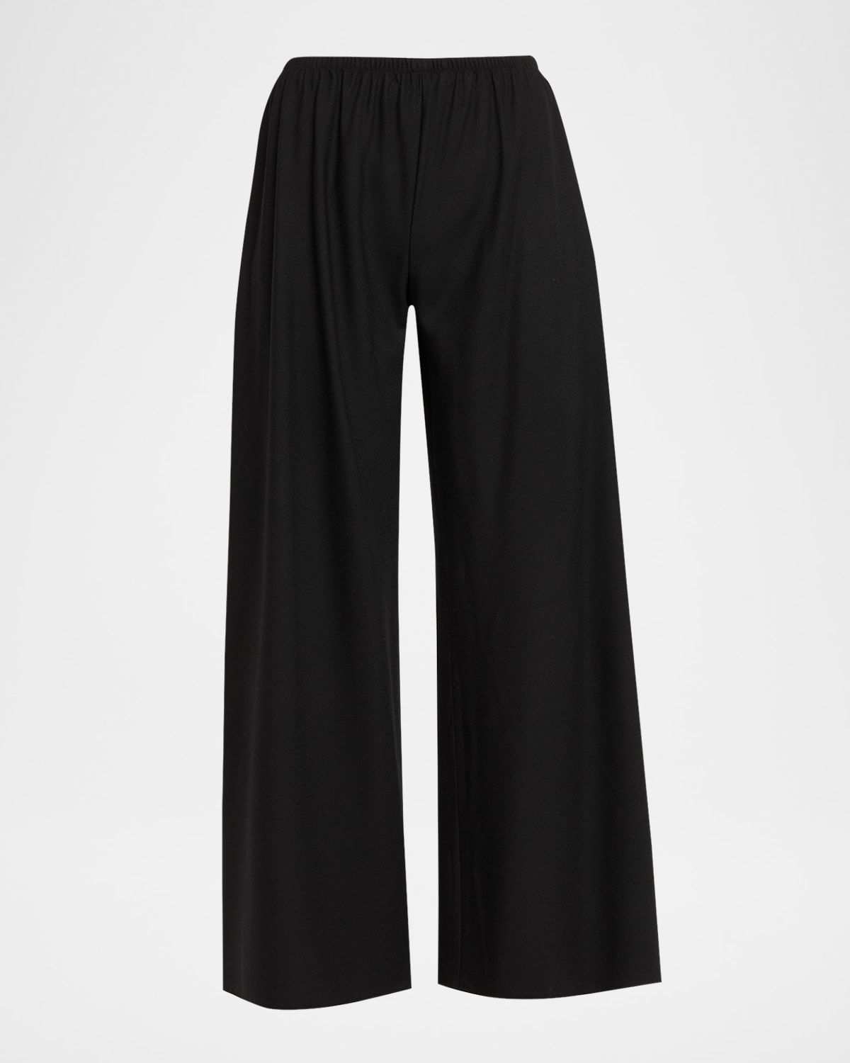 Gala Wool Wide-Leg Pull-On Pants