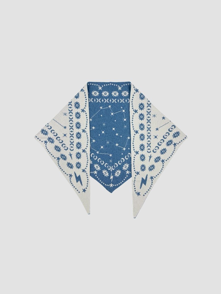 Freya Women's Nebula Cashmere Triangle Scarf - Denim Ivory