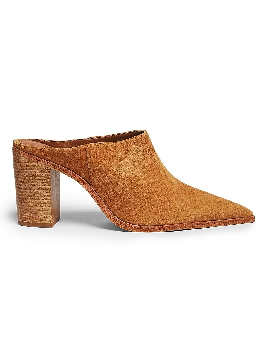 Women's Mikki Mule 80MM Suede Mules - Camel - Size 7.5