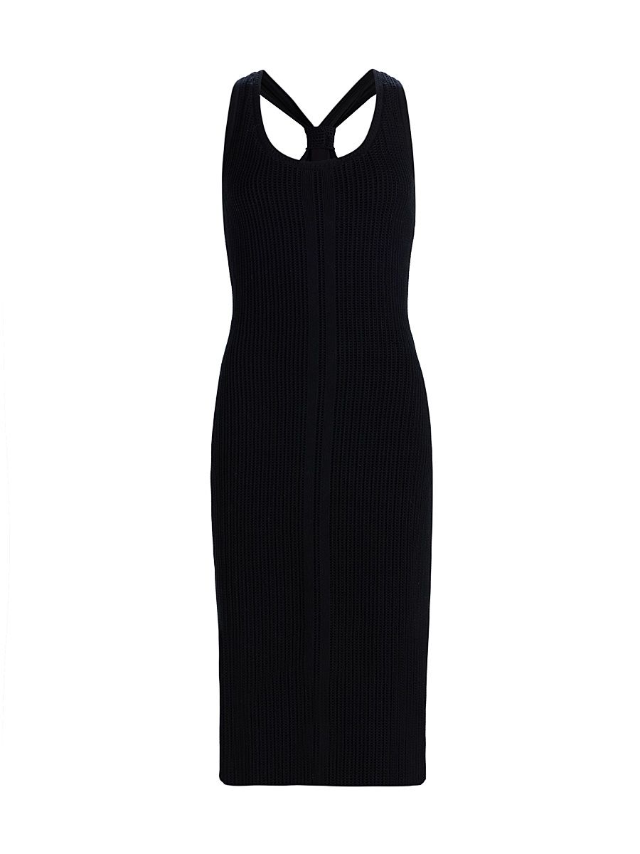 Women's Gia Rib-Knit Tank Midi-Dress - Black - Size Large