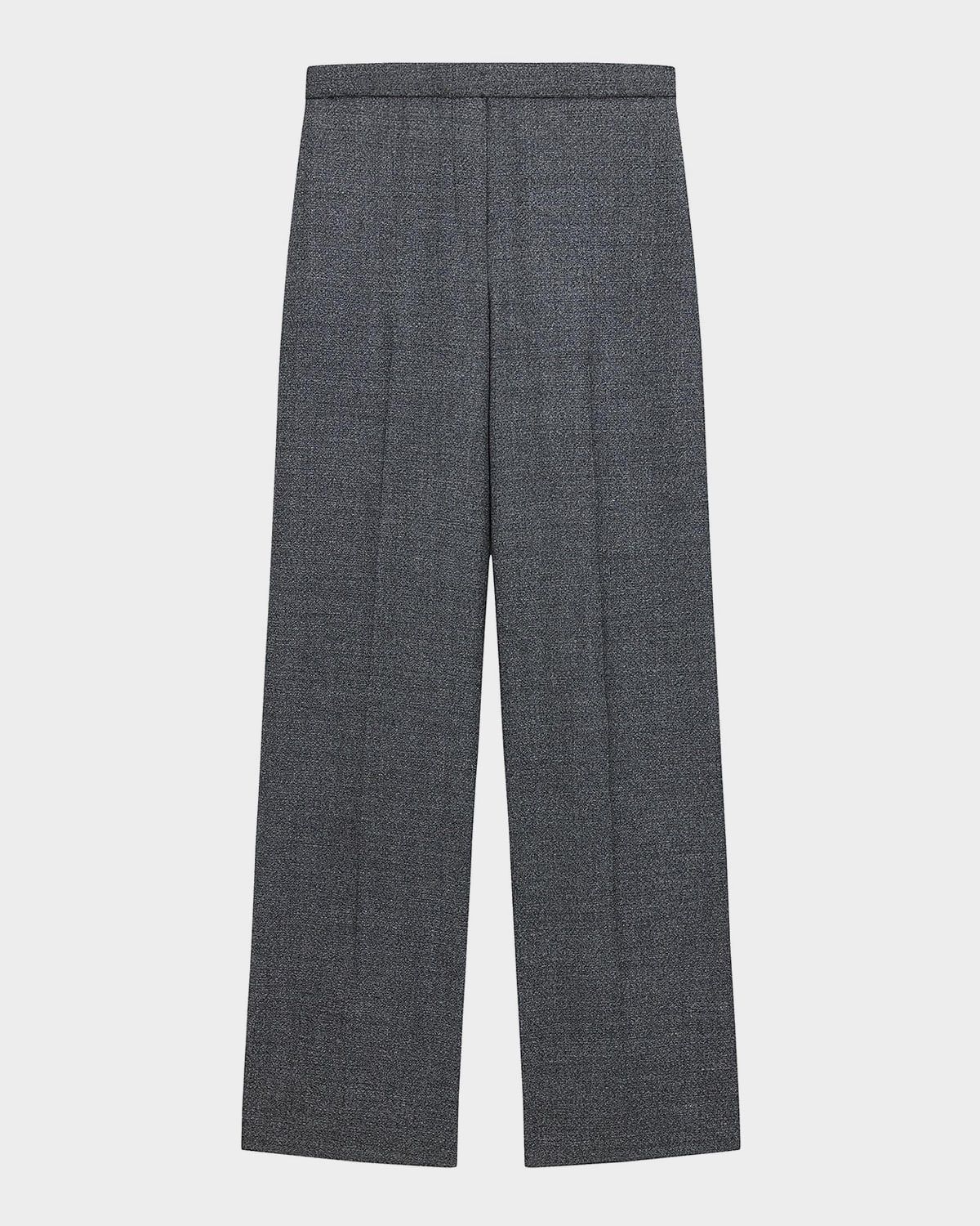 Wide Pull-On Wool Trousers