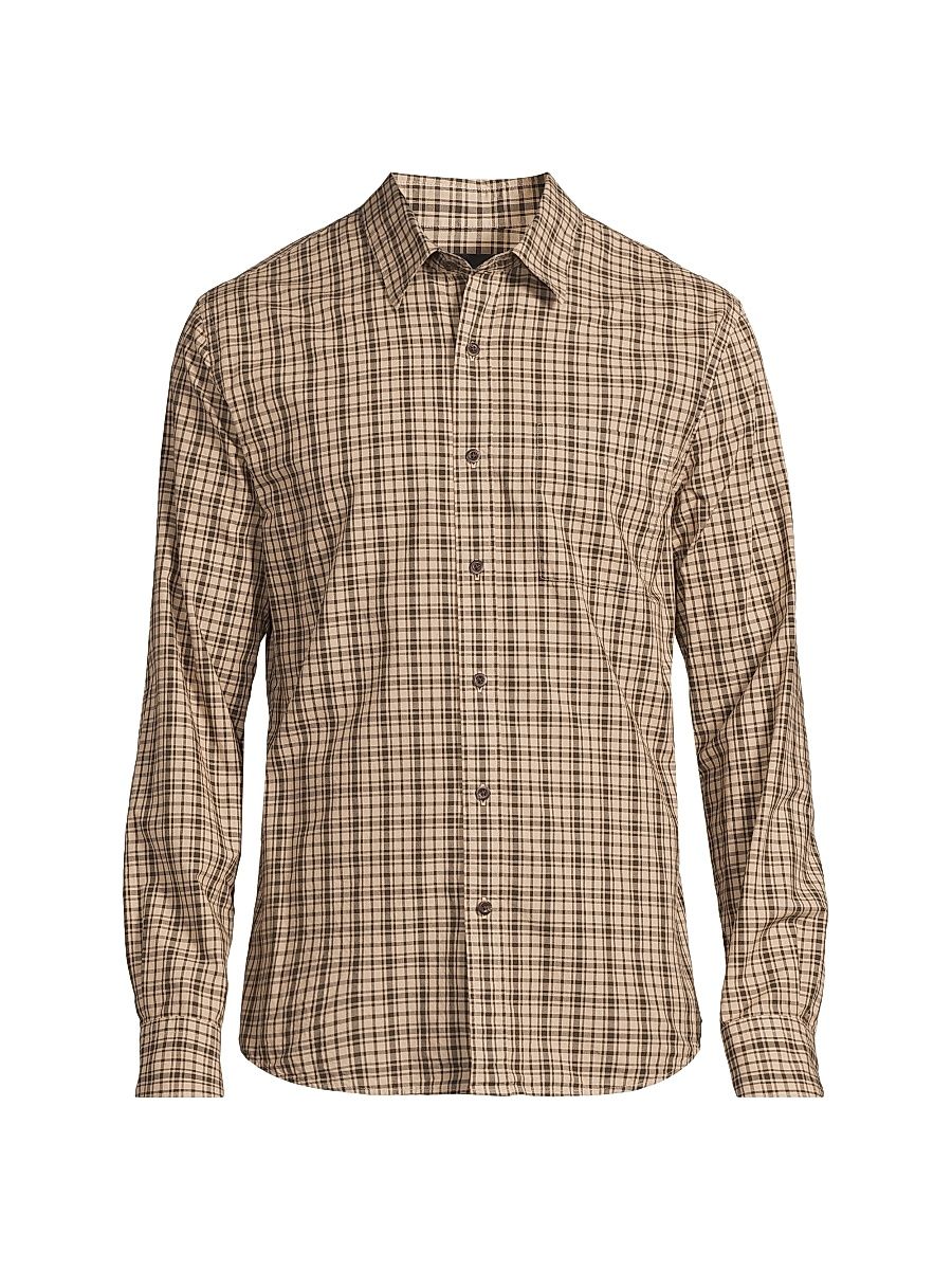Men's Great Falls Plaid Cotton Shirt - River Sand - Size XXL
