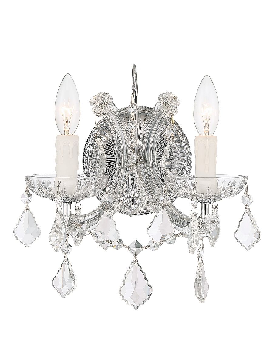 Maria Theresa 2-Light Crystal Wall Mount - Chrome