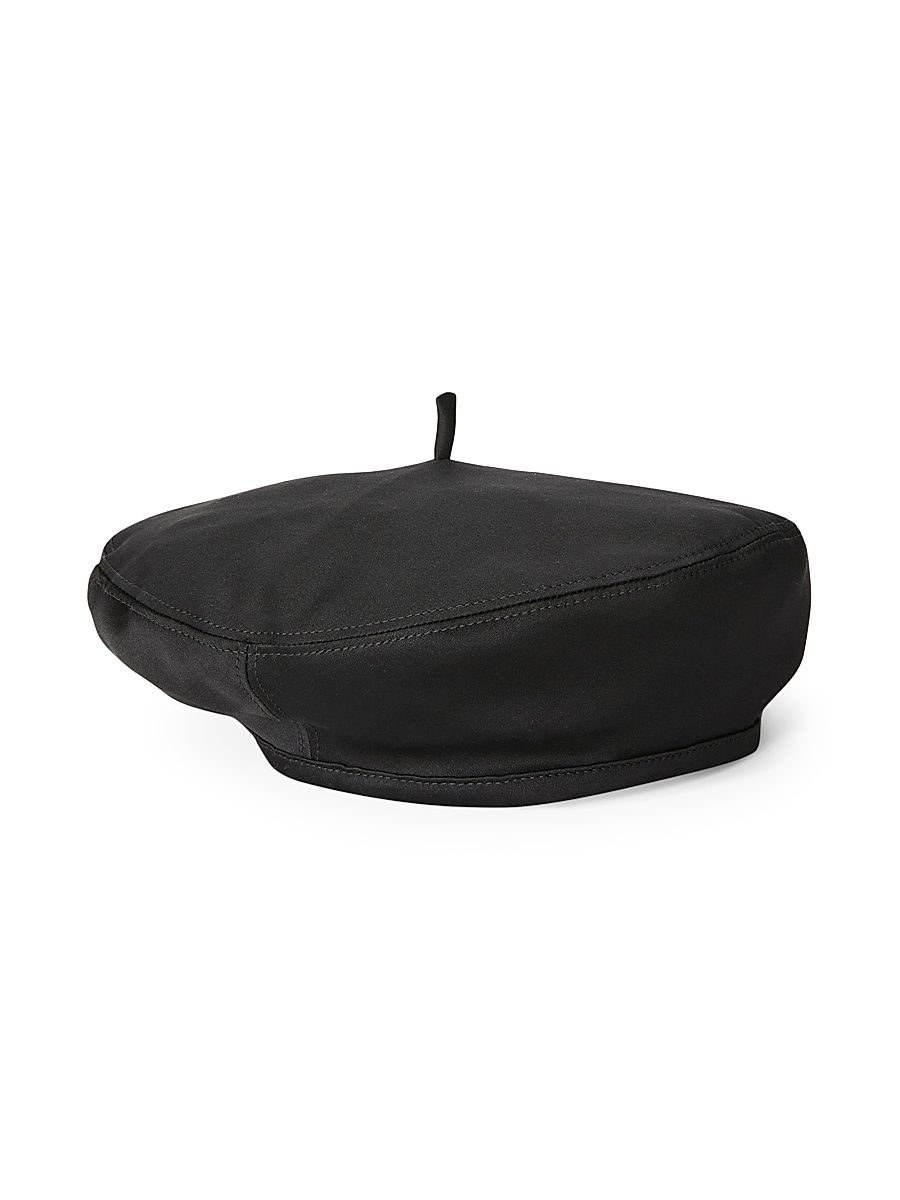 Women's Basque Satin Mireille Beret - Black - Size Medium