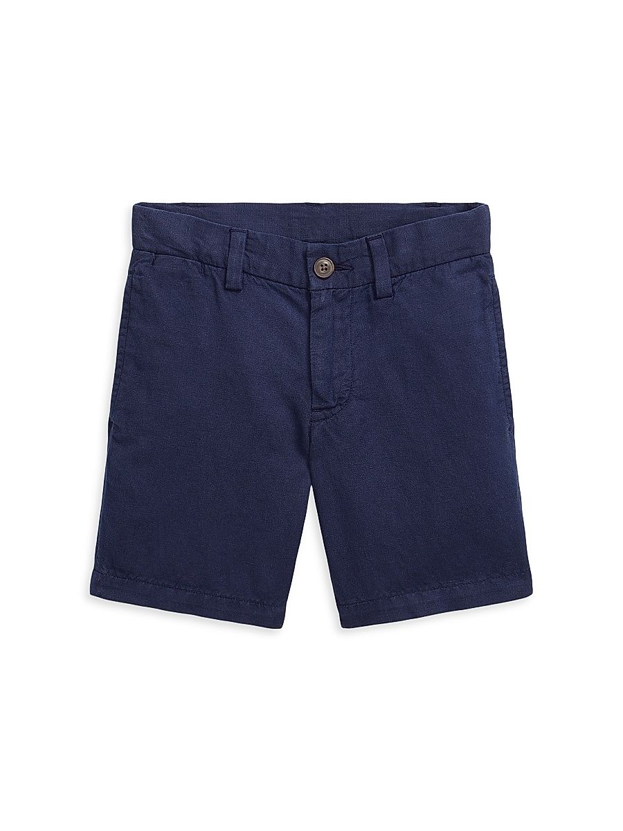 Little Boy's & Boy's Linen-Blend Flat-Front Shorts - Newport Navy - Size 8