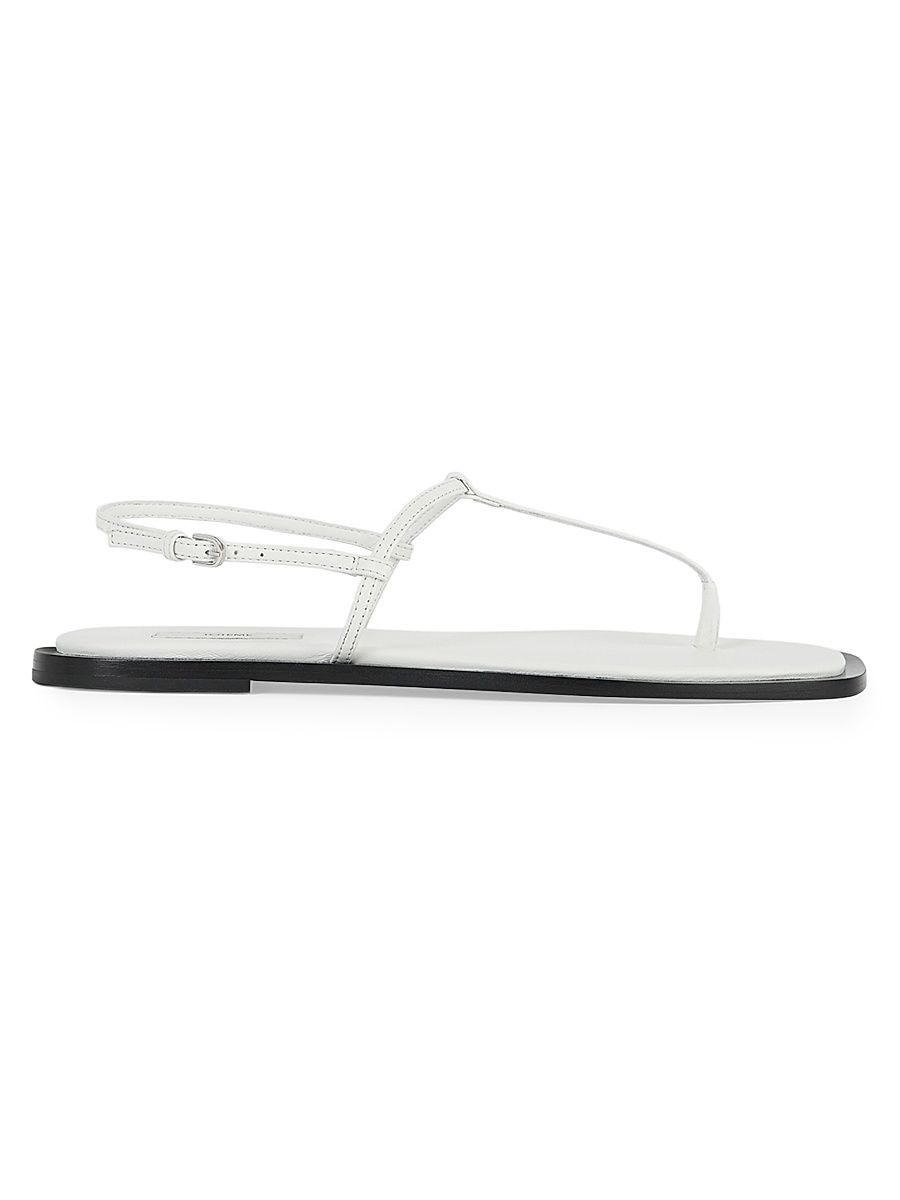 Women's Purist T-Strap Nappa Leather Sandals - White Black - Size 5