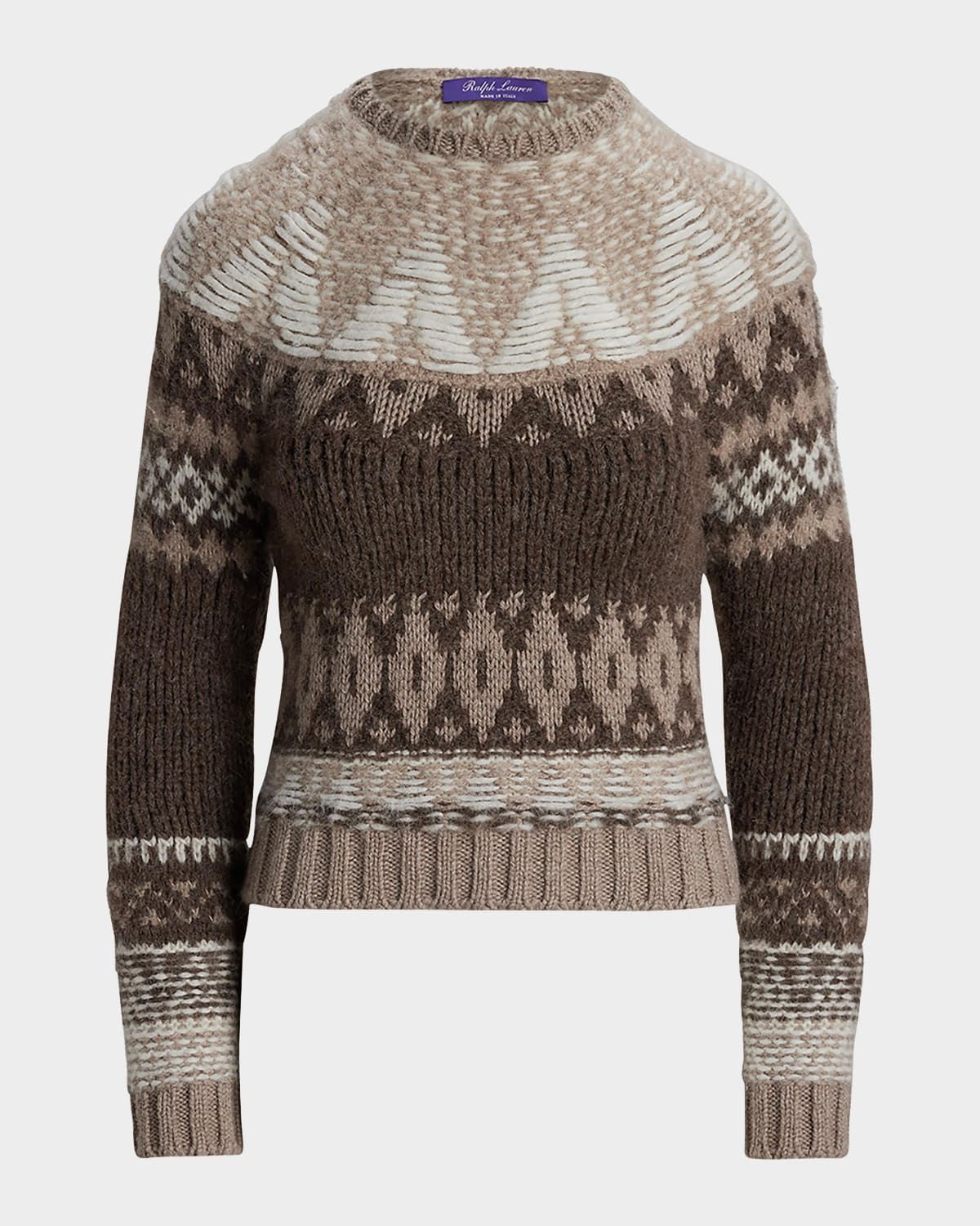 Jacquard-Knit Cashmere-Blend Sweater