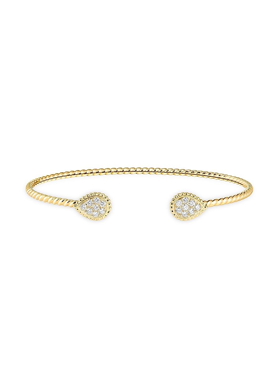 Women's Serpent Bohème 18K Yellow Gold & 0.27 TCW Diamond Cuff - Yellow Gold - Size 16