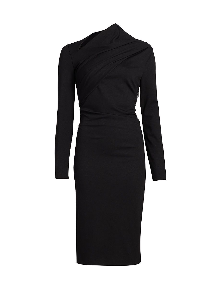 Women's Draped Jersey Sheath Dress - Black - Size 8