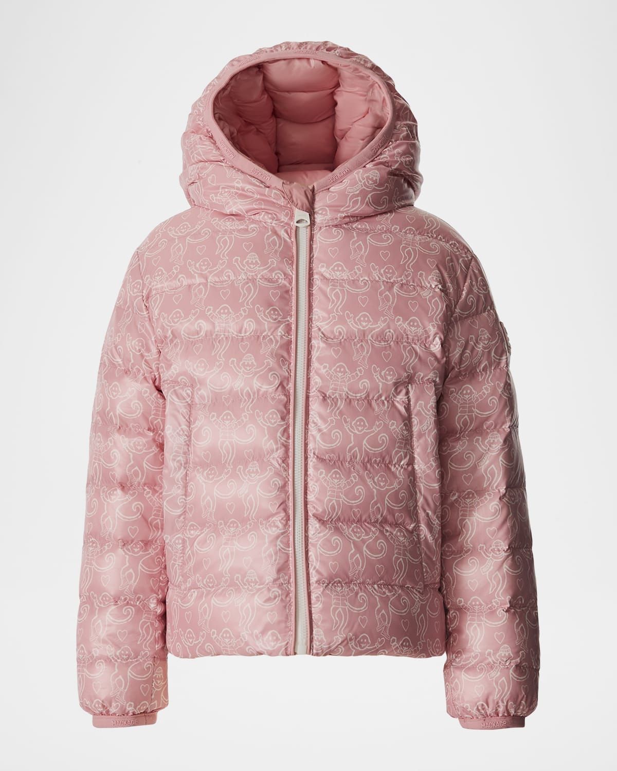 x Roller Rabbit Girl & apos;s Reversible Hooded Down Jacket, Size 8-14