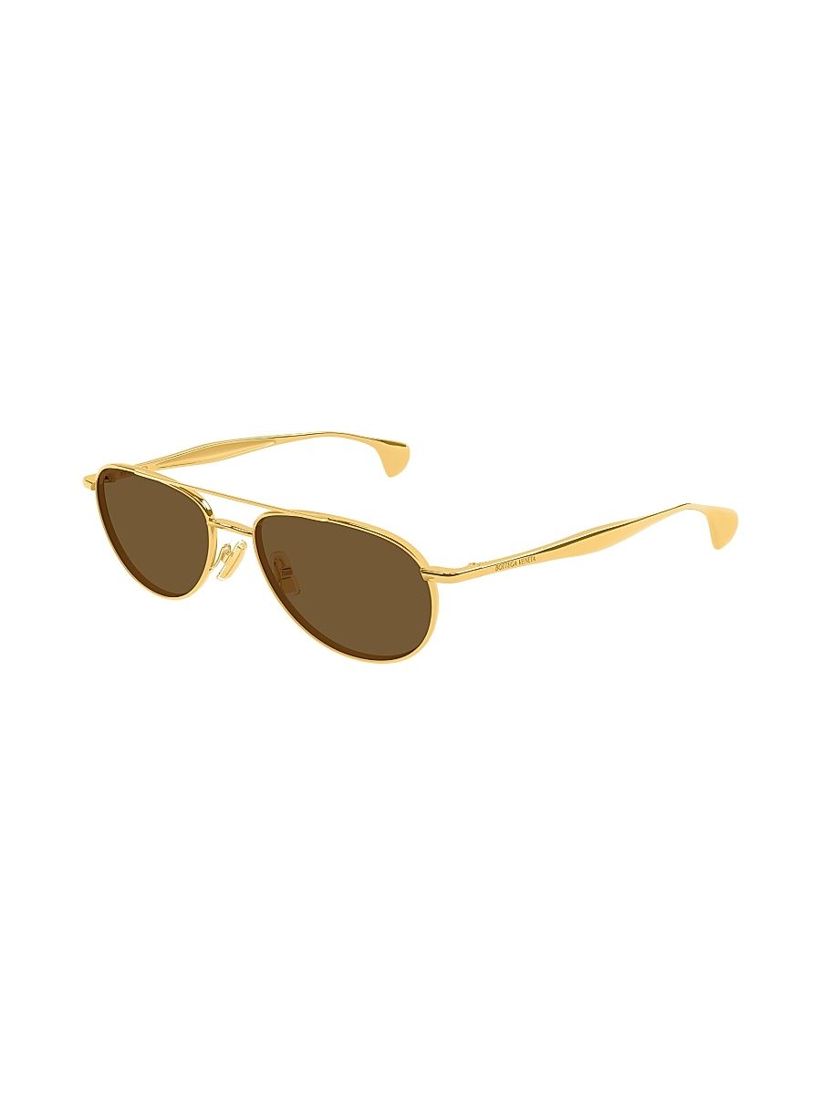 Women's Fin 56MM Aviator Sunglasses - Gold