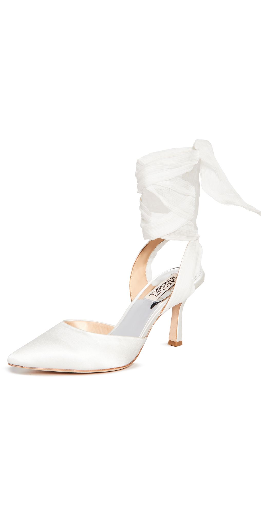 Badgley Mischka Blaze Pumps White Satin 7.5
