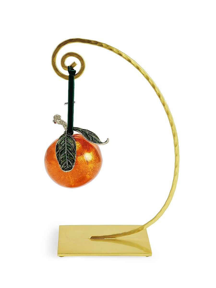 Holiday Orange Glass Ornament