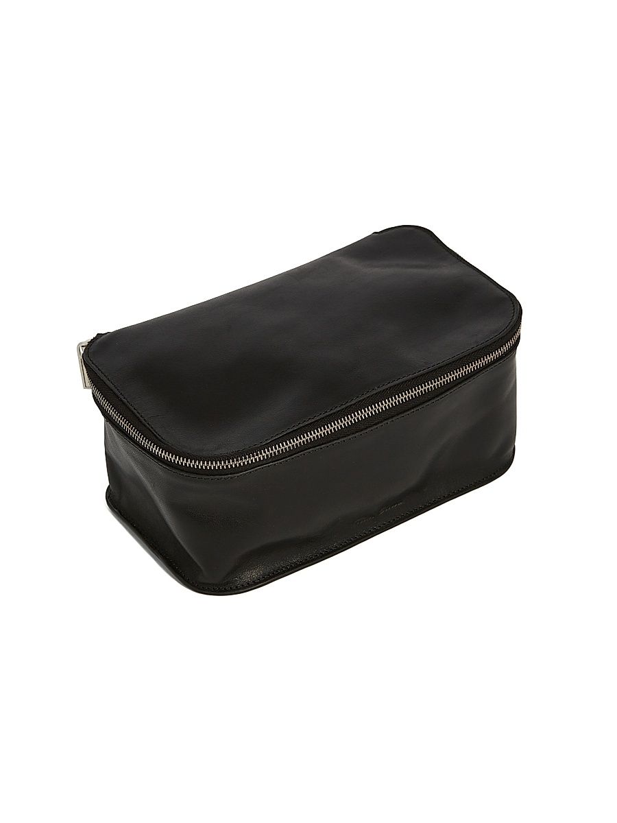 Medium Beauty Leather Travel Case - Black