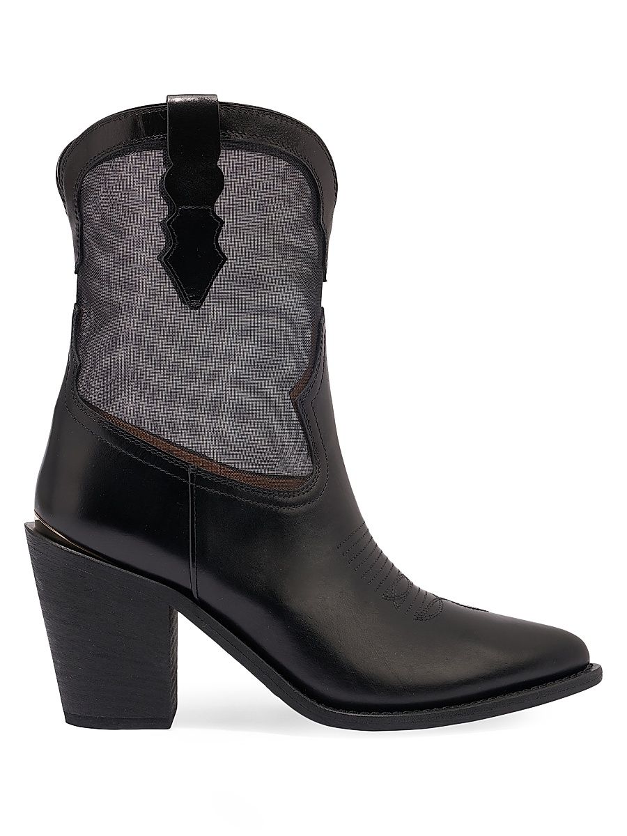 Women's 90MM Sue Mesh Booties - Nero - Size 10