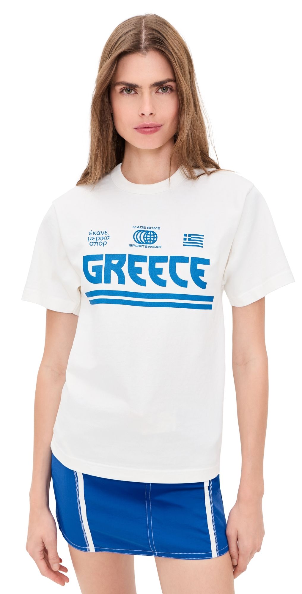 Made Some Sportswear Greece Tee Blue/Off White XS