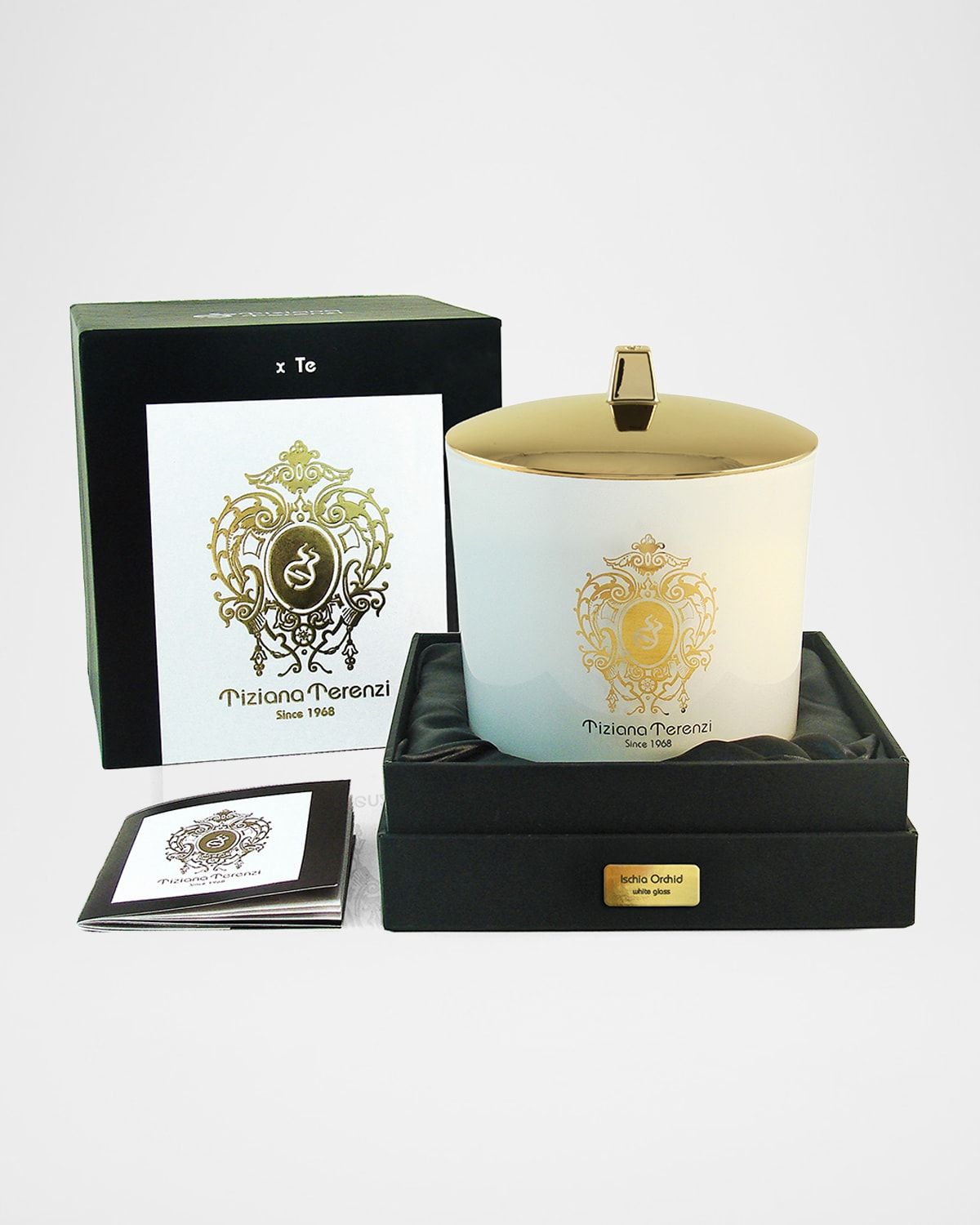 White Maxi Glass Foco With Lid - Ischia Orchid