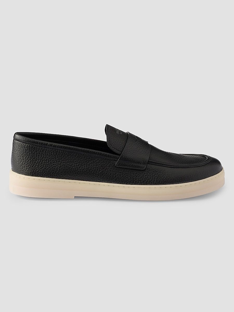 Men's Leather Loafers - Black - Size 12