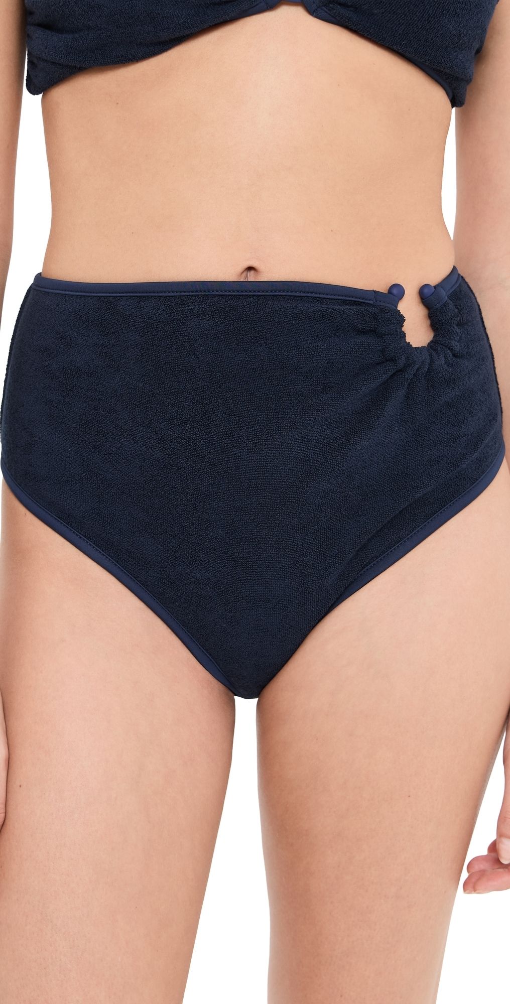 Johanna Ortiz Terry Navy Susurro Del Agua Bikini Bottoms Navy XL