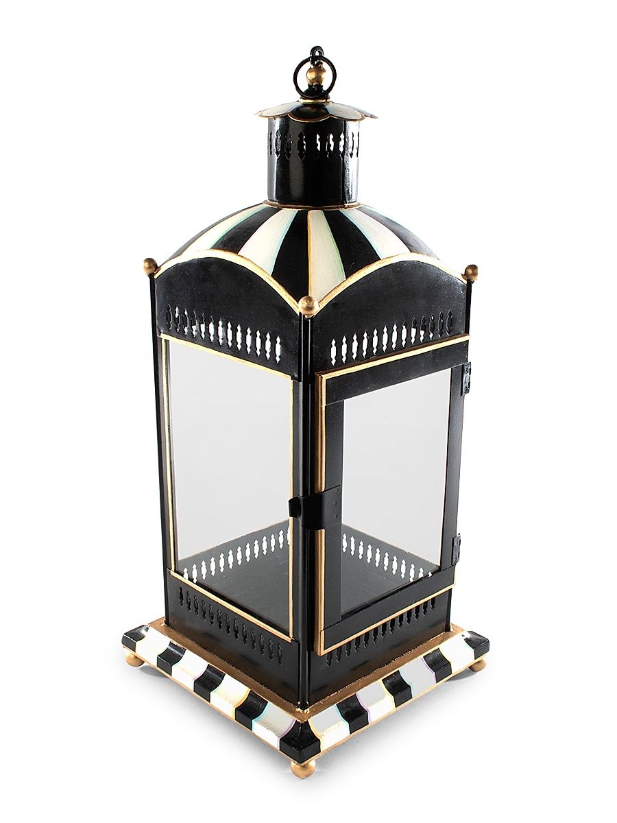 Courtly Stripe Large Candle Lantern