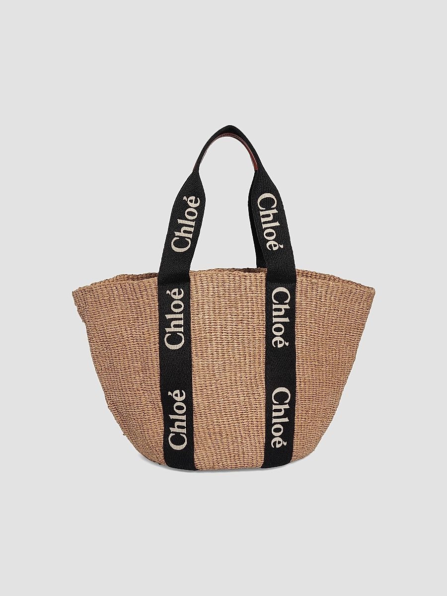 Women's Woody Large Basket Tote Bag - Natural Black