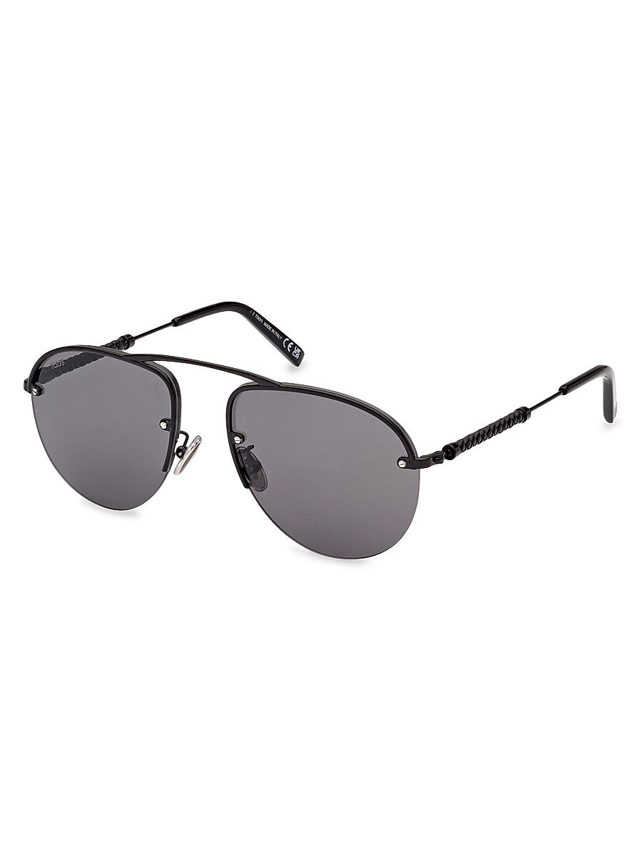Men's Pilot 56MM Metal Sunglasses - Black Black
