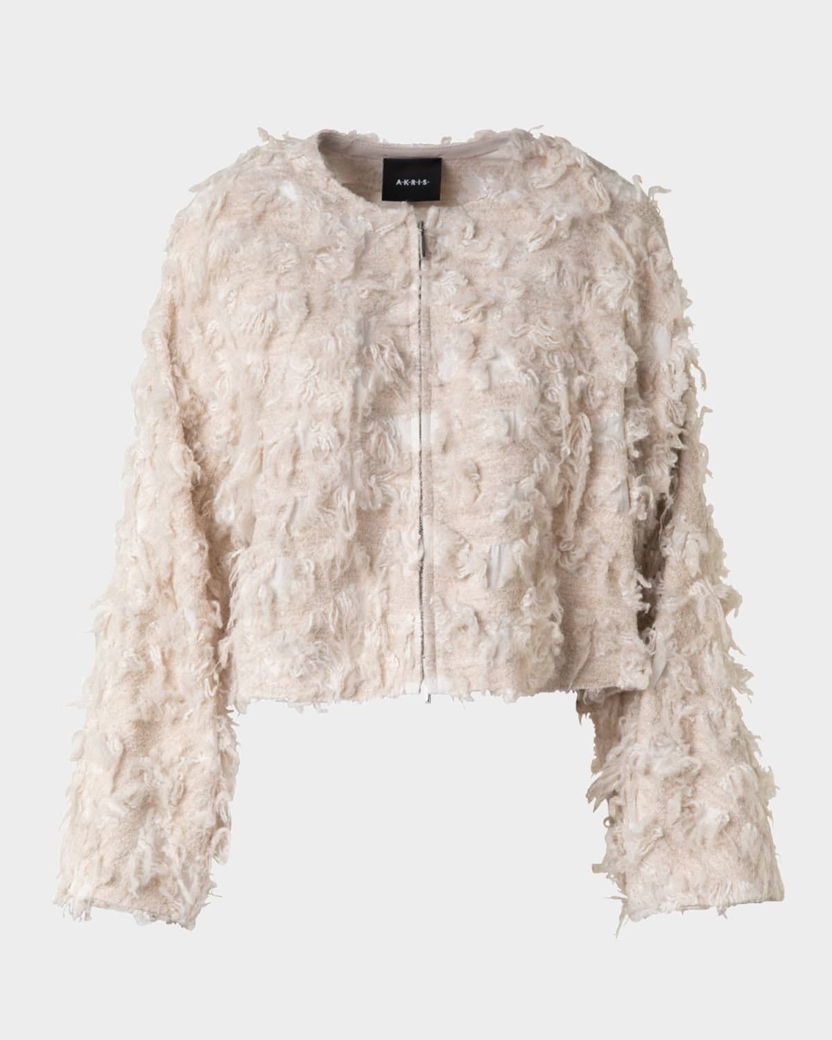 Alida Short 3D Jacquard Wool-Blend Jacket