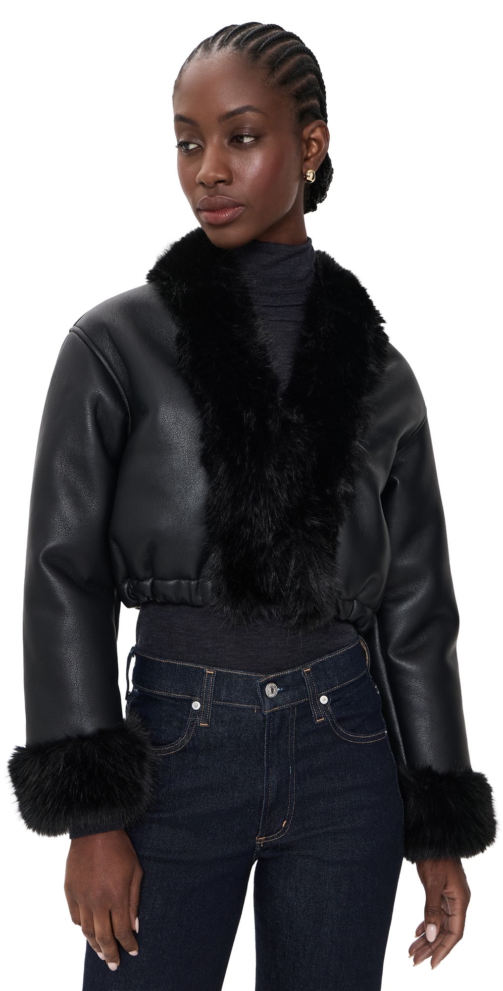 BLANKNYC Smooth Talker Faux Leather Jacket Black XS
