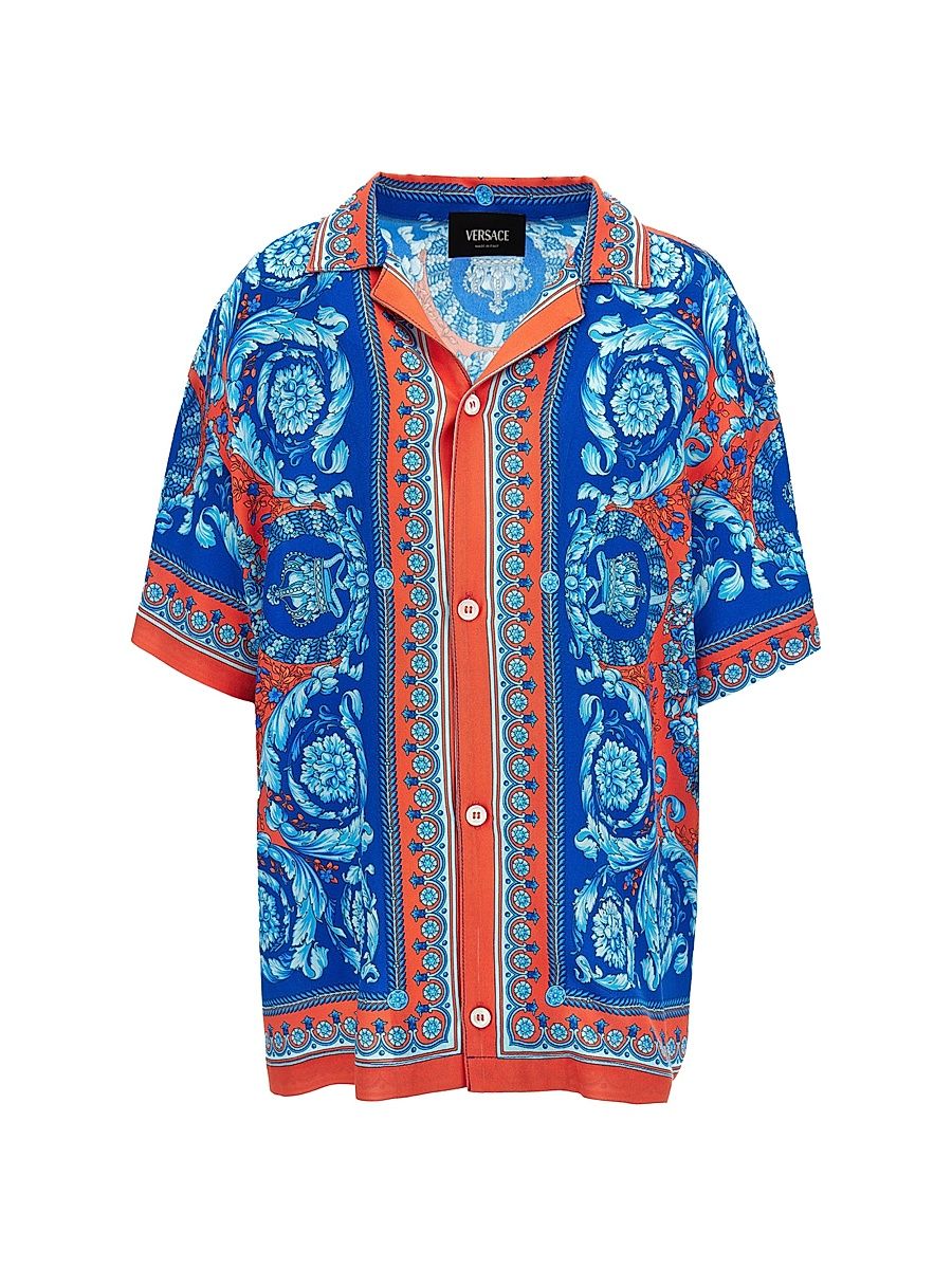 Little Boy's & Boy's Electric Barocco Short-Sleeve Shirt - Butterfly Blue - Size 8