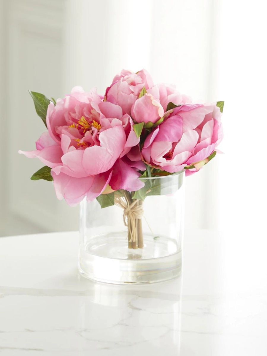 Artificial Fresh Cut Peonies Floral Arrangement - Pink