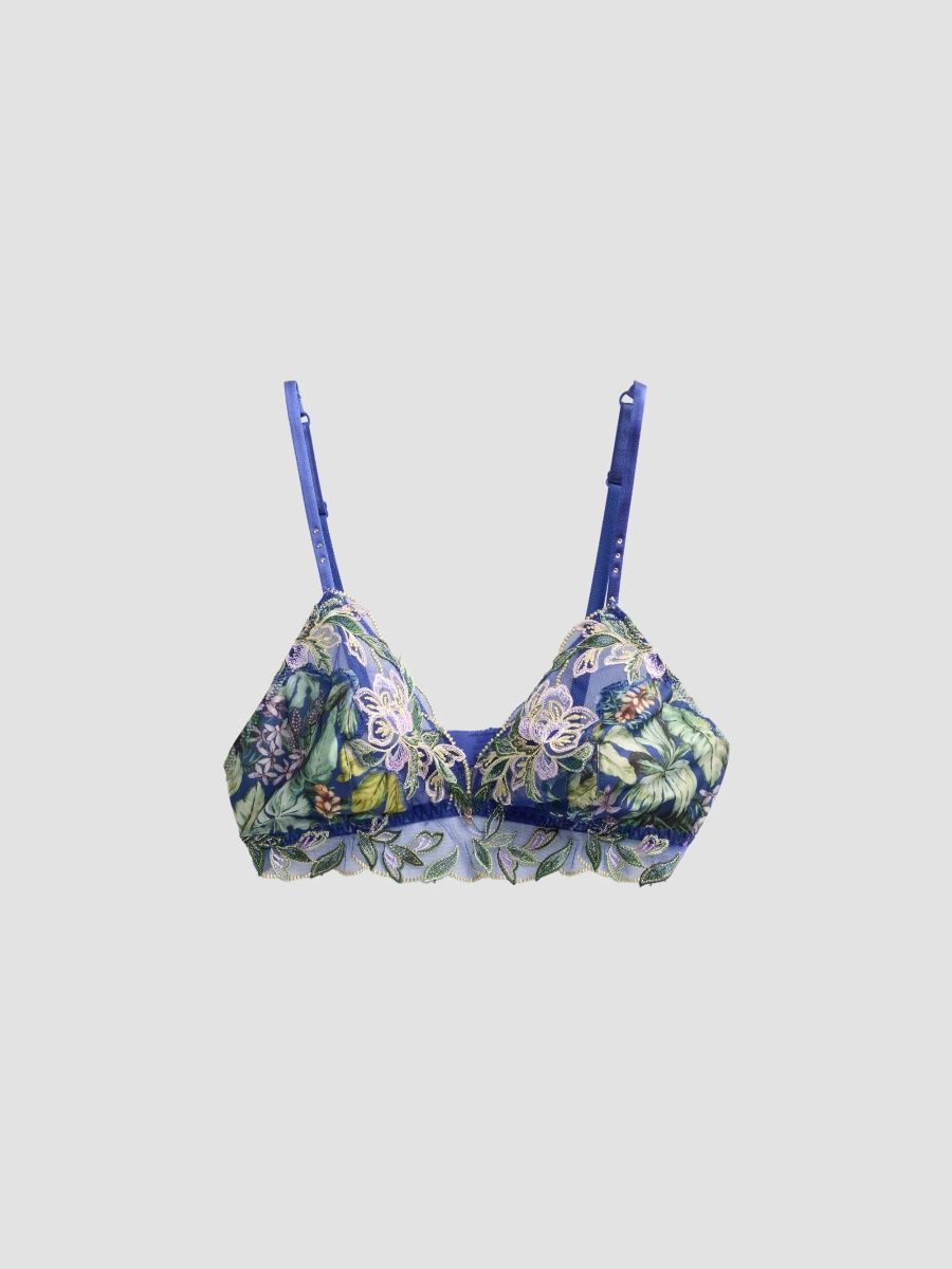 Lise Charmel Women's Printed Embroidered Bralette - Vert Parme - Size Large