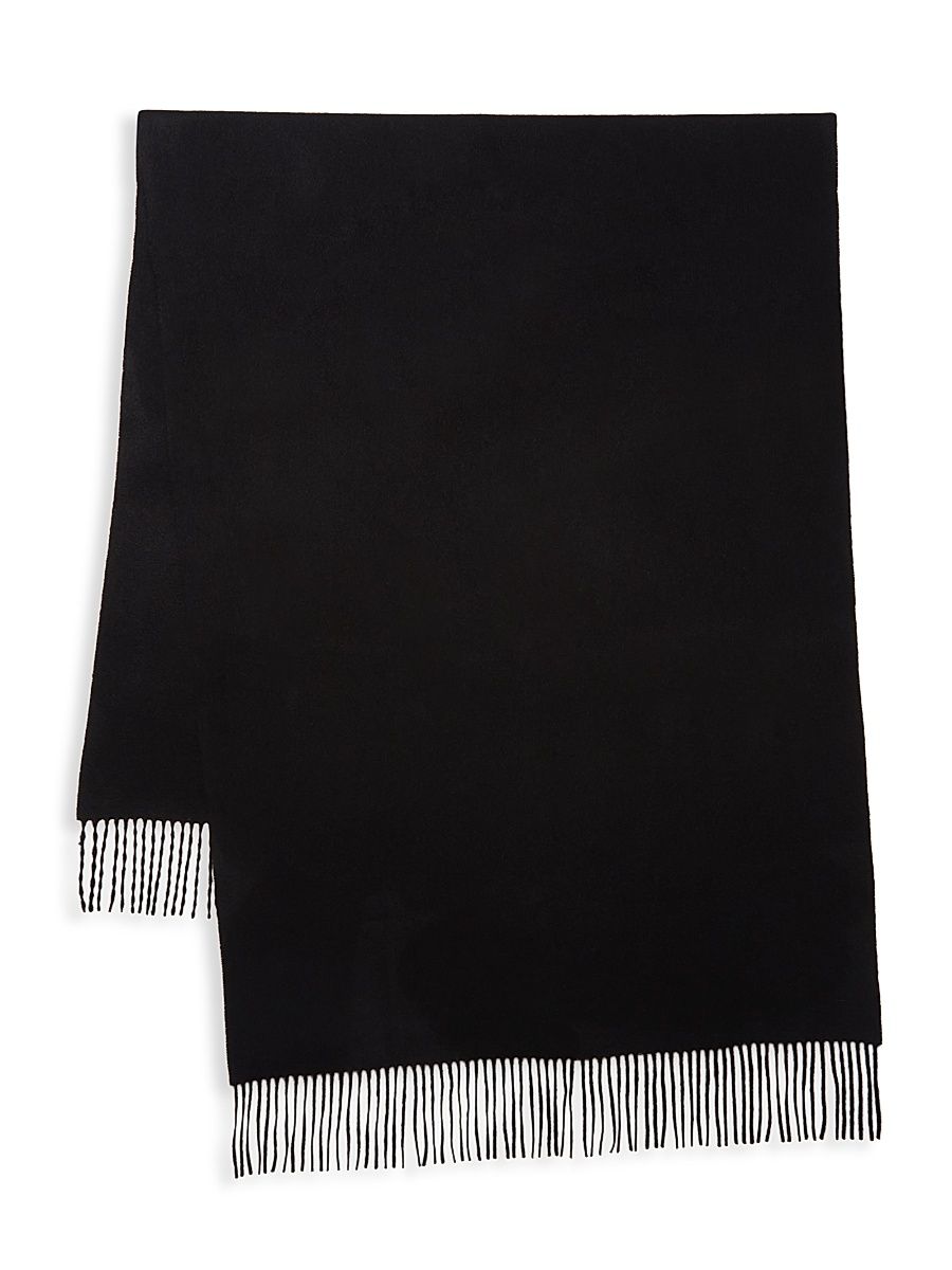 Women's Fringed Cashmere Wrap - Black