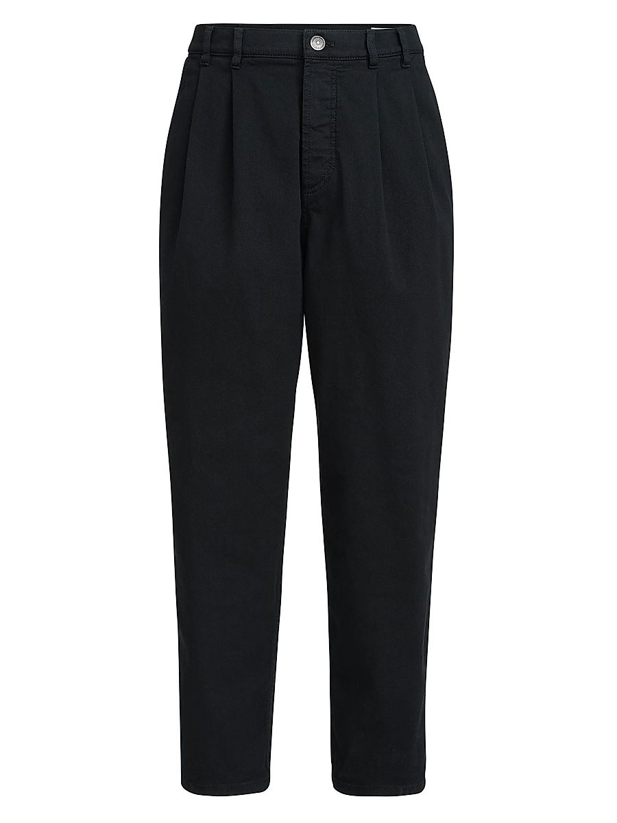 Men's Garment Dyed Iconic Fit Five Pocket Trousers - Black - Size 38