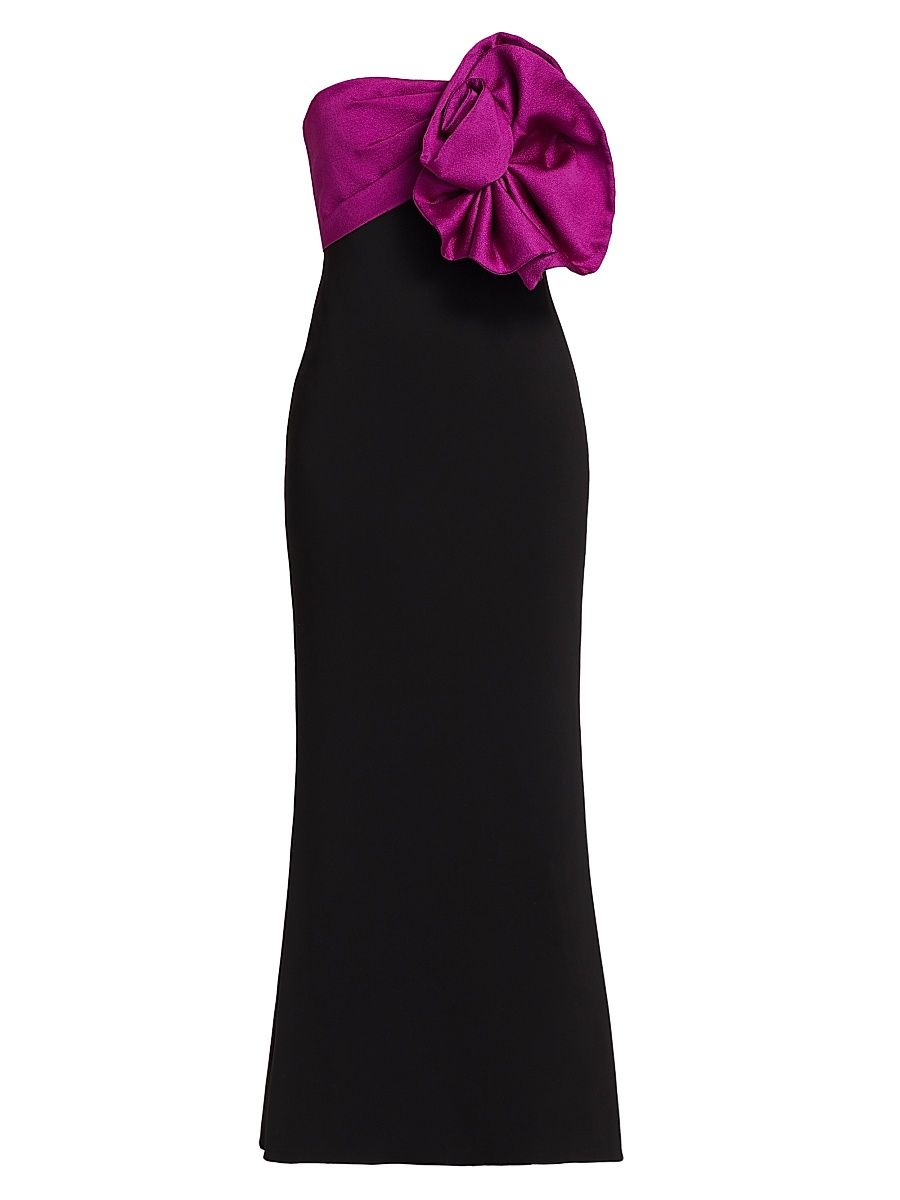 Women's Two-Tone Rosette Strapless Cocktail Dress - Amethyst - Size 14