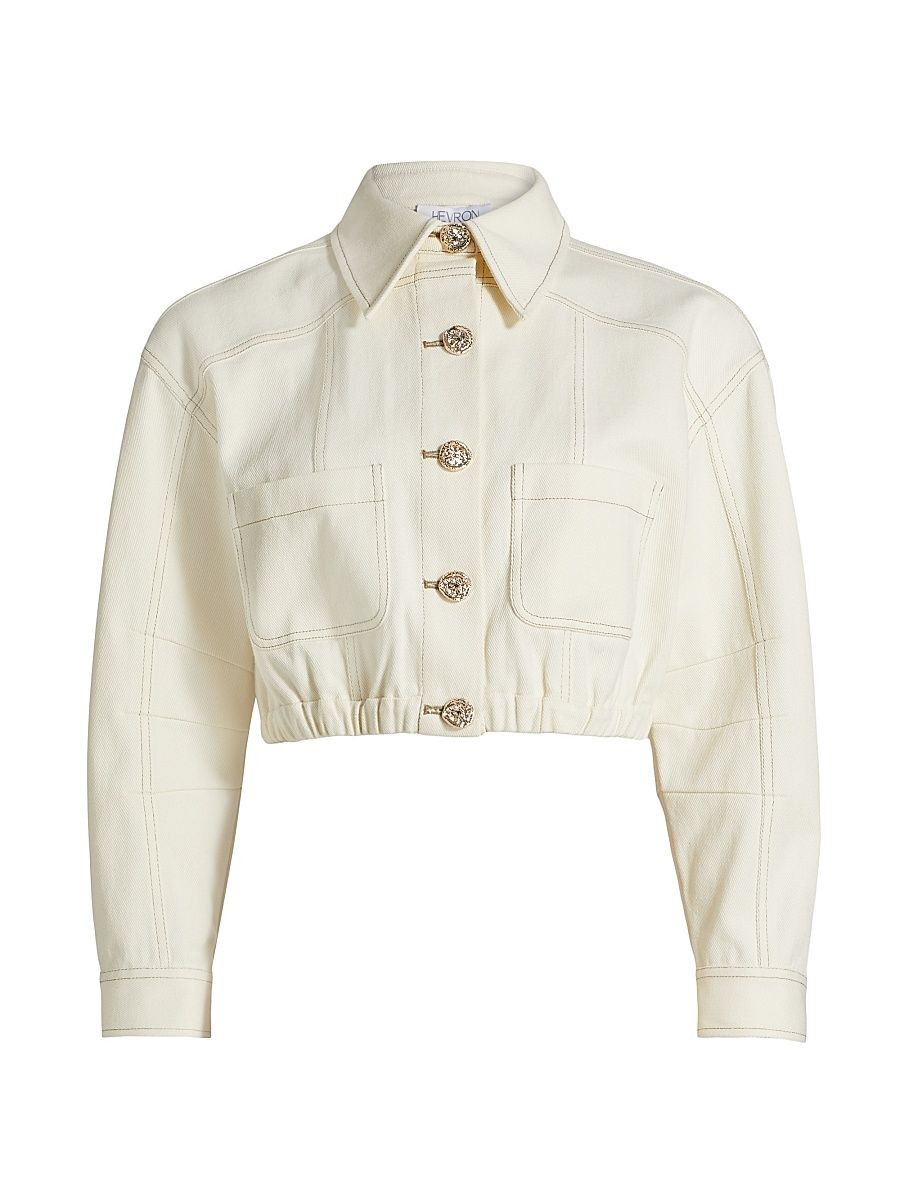 Women's Willow Crop Jacket - Ivory - Size Large