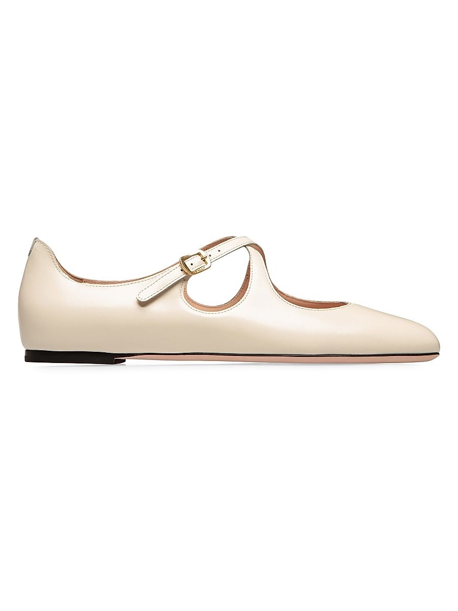 Women's Beliska Leather Ballet Flats - Bone - Size 7