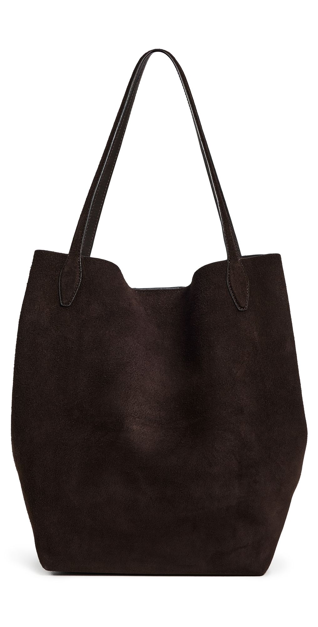 Madewell The Oversized Shopper Tote in Soft Grain Suede Dark Carob One Size